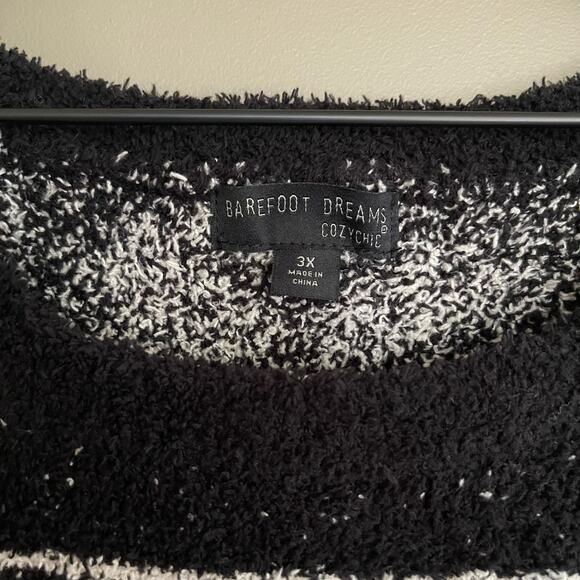 Barefoot Dreams CozyChic Seaside Crewneck Pullover Sweater Black Fair Isle Sz 3X - Picture 7 of 16